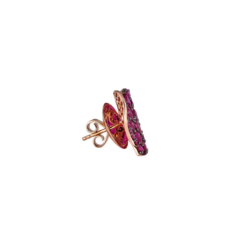 Piranesi Medium Pink Sapphire Wave Heart Earrings