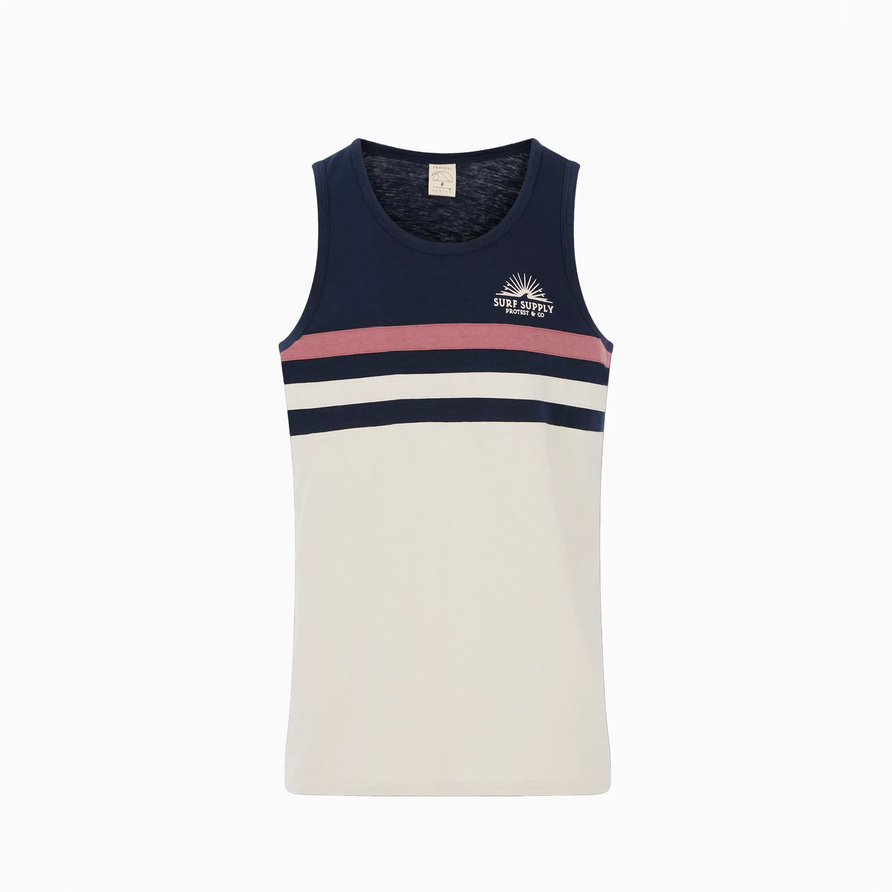 PROTEST PRTSAMO TANK TOP T-SHIRT NAVY & OFF WHITE - 1712643