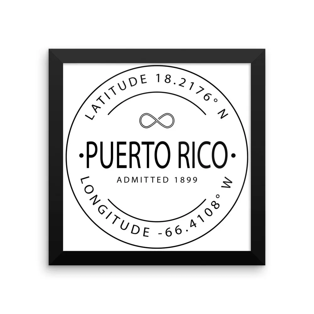 Puerto Rico - Framed Print - Latitude & Longitude