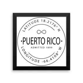 Puerto Rico - Framed Print - Latitude & Longitude