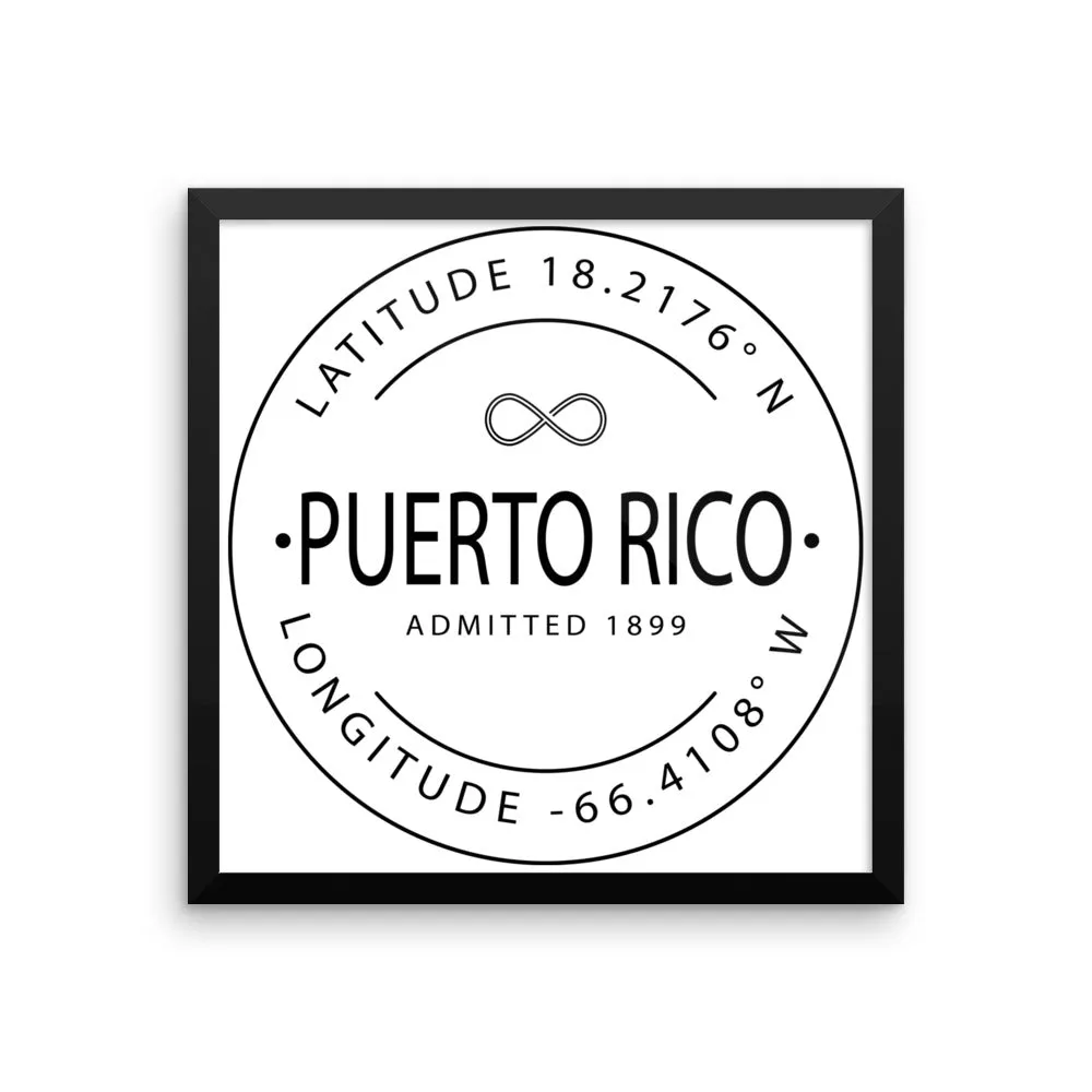 Puerto Rico - Framed Print - Latitude & Longitude