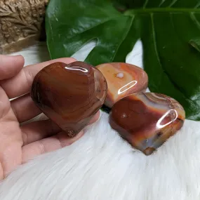 Red Carnelian Puffy Heart Carving #3~ beautifully unique