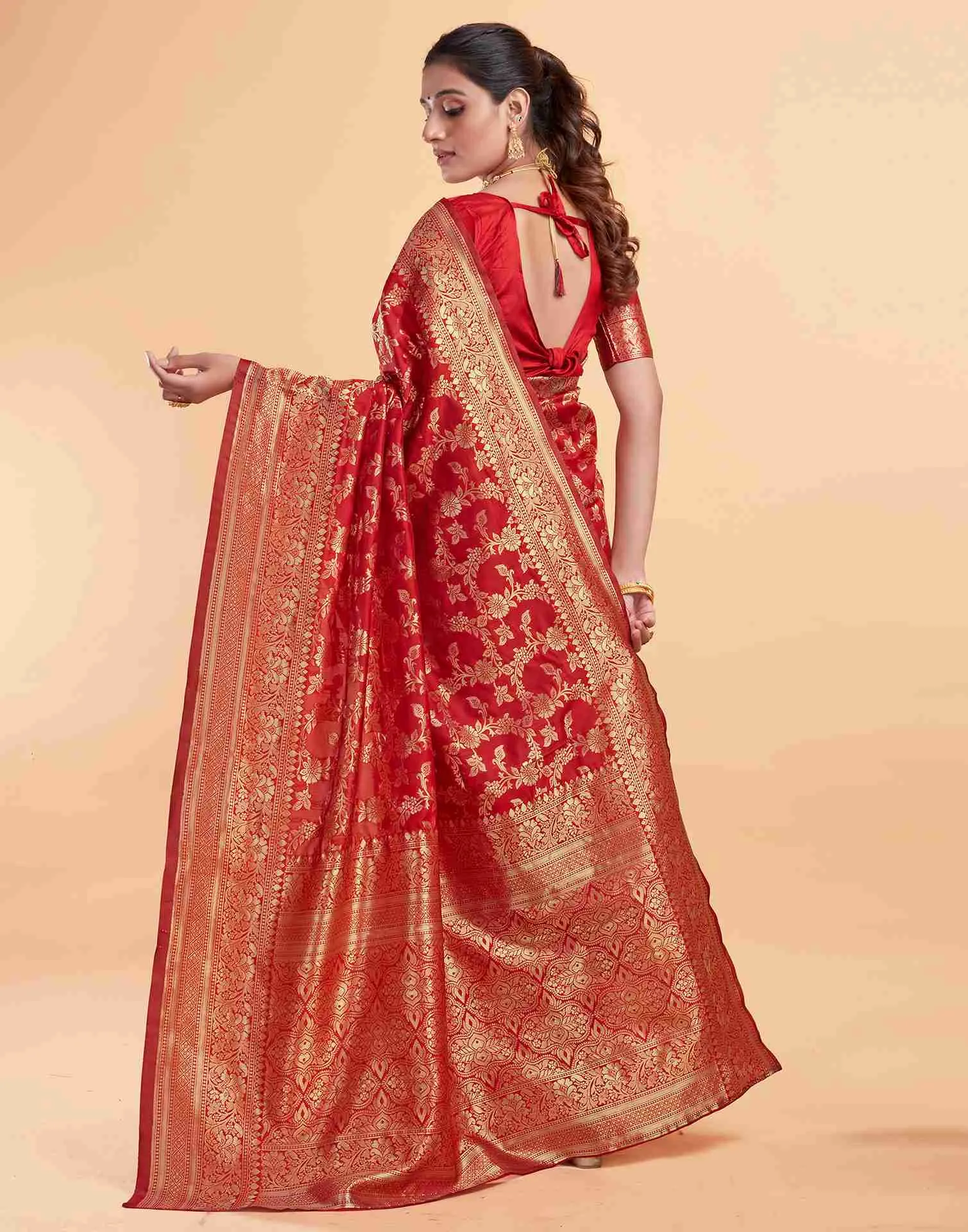 Red Silk Woven Saree