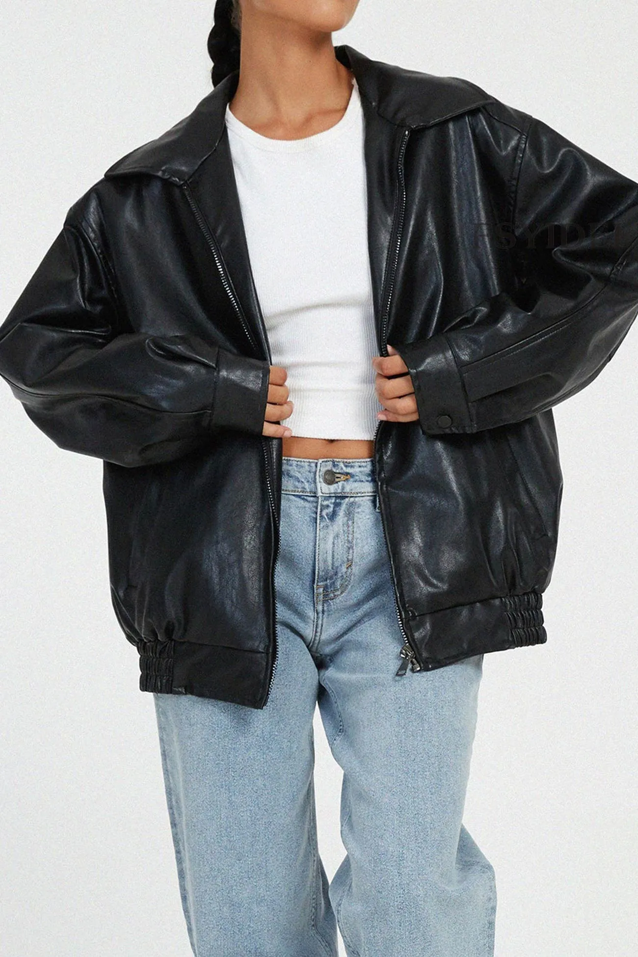 Retro Solid PU Jacket