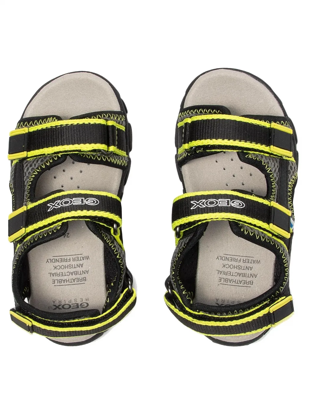 SANDALI GEOX BAMBINO STRADA   BLACK/FLUO YELLOW J1524A 014CE C9151 TG:36,37,38,39