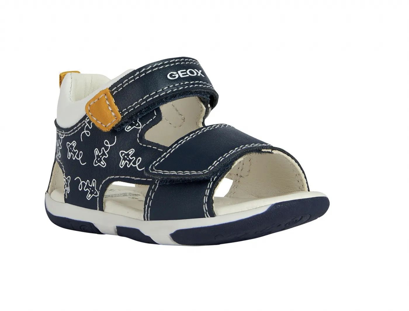 SANDALO GEOX BAMBINO PRIMI PASSI GEOX BABY B S.TAPUZ B. B - VIT.SINT.NAVY/OCHRE B150XB 000BC CF42Q TG:26