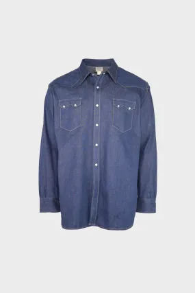 Sawtooth Denim Western Shirt - Indigo