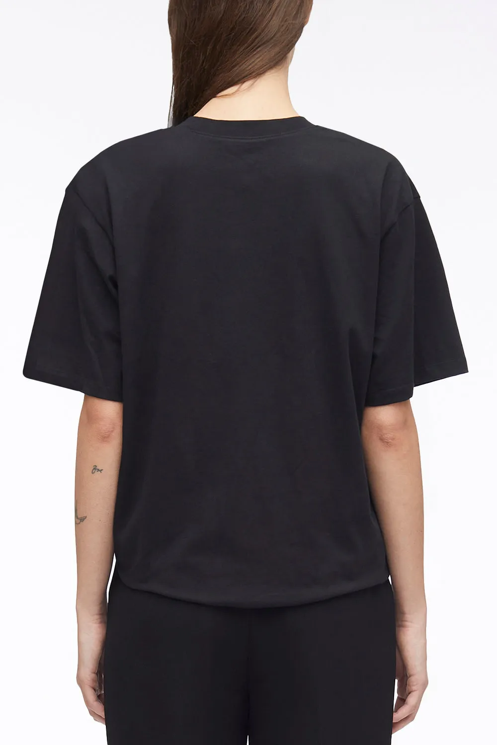 Short Sleeve Draped Cotton Jersey T-Shirt