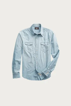 Slim Fit Chambray Western Shirt - Davey Wash