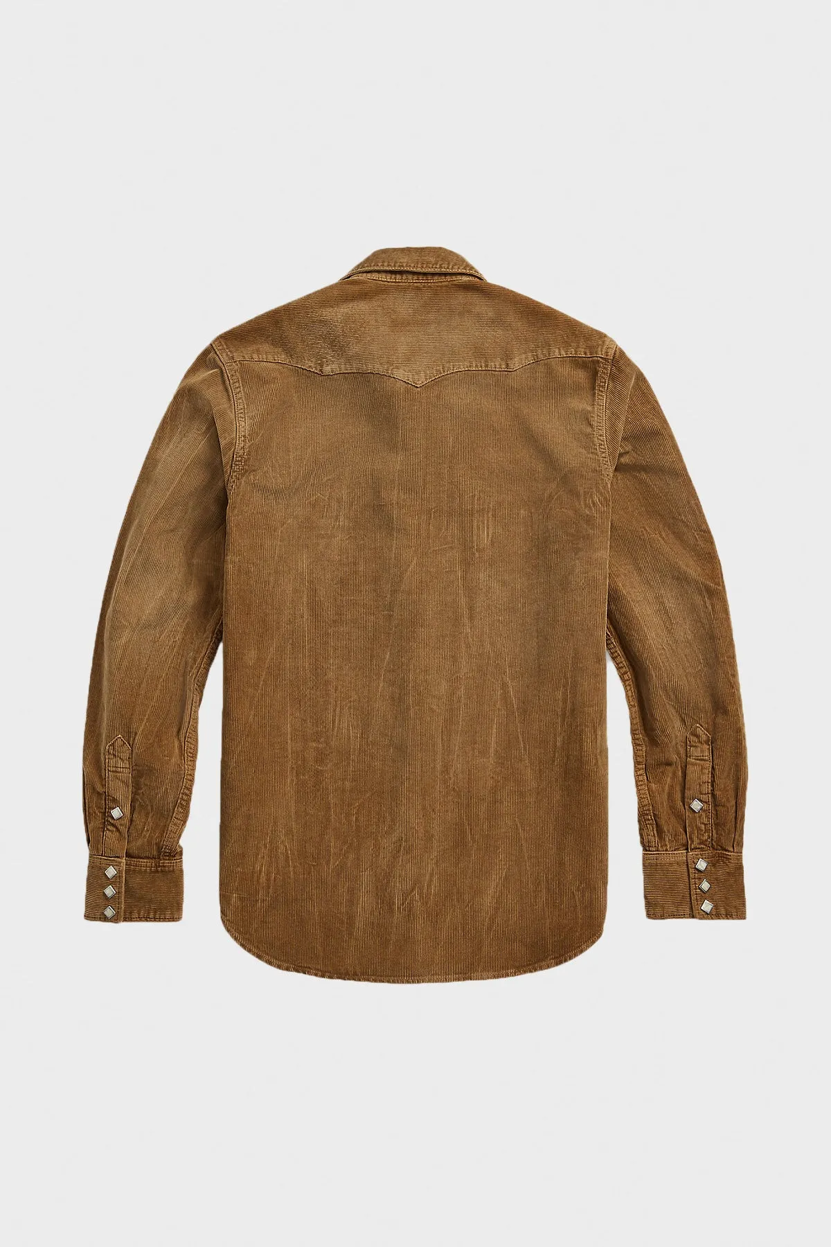 Slim Fit Corduroy Western Shirt - Faded Tan