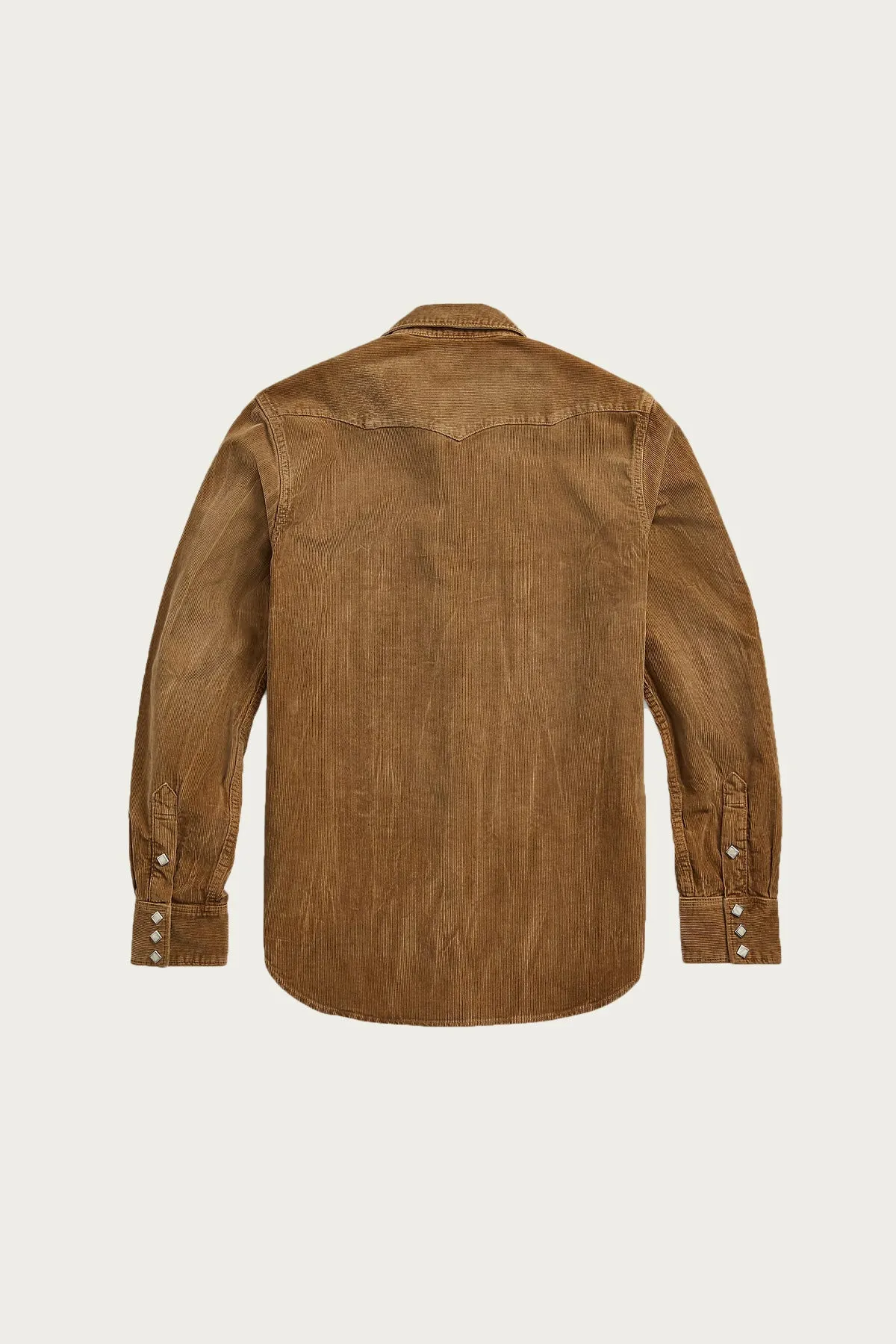 Slim Fit Corduroy Western Shirt - Tan