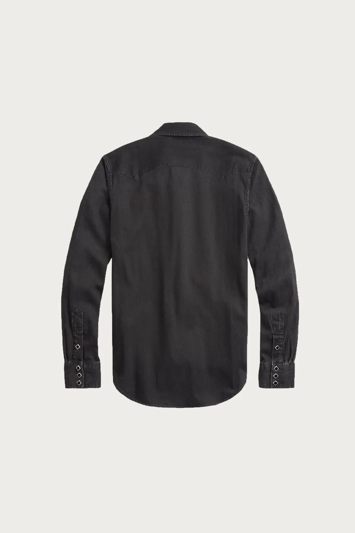 Slim Fit Denim Western Shirt - Black