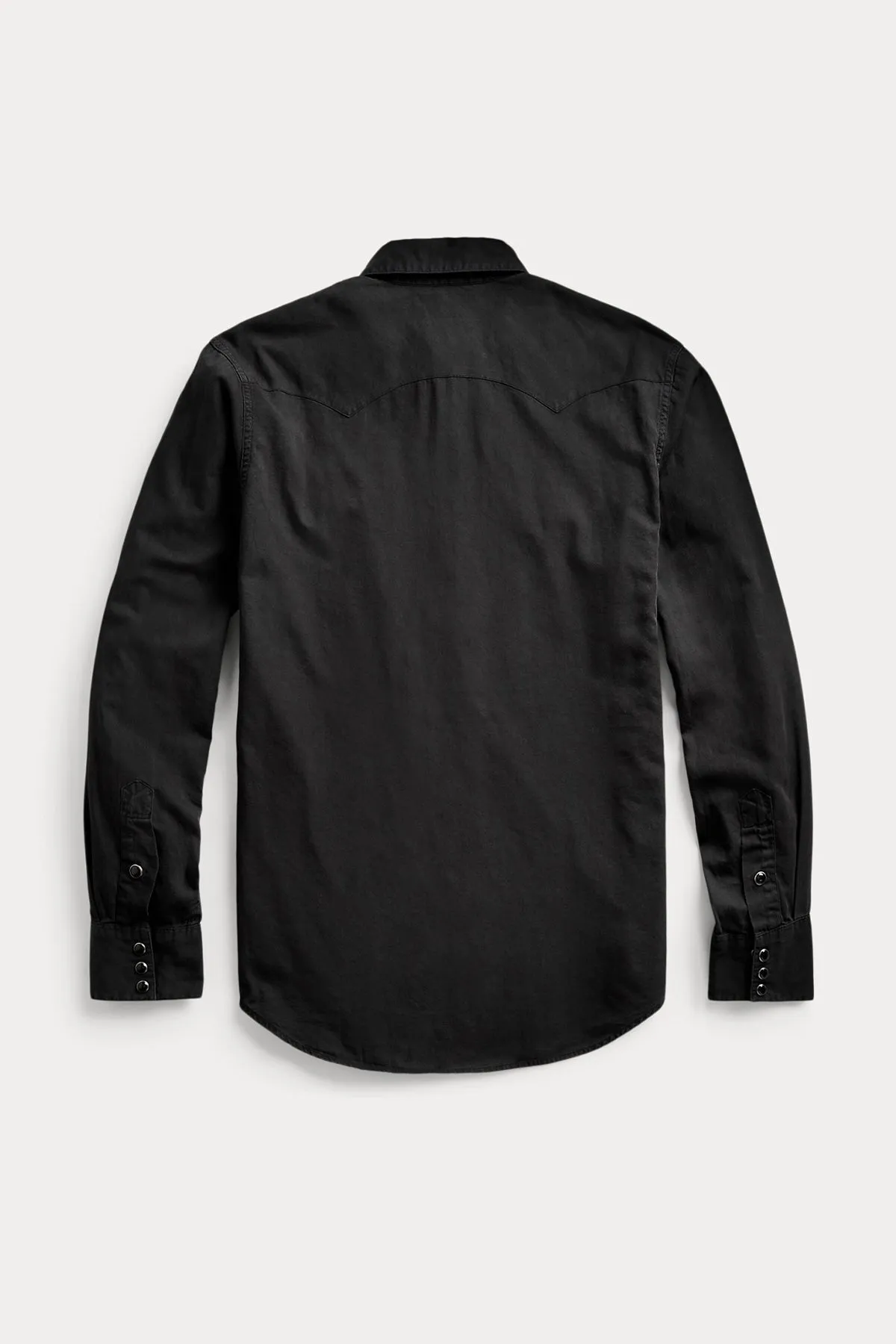 Slim Fit Twill Western Shirt - Polo Black