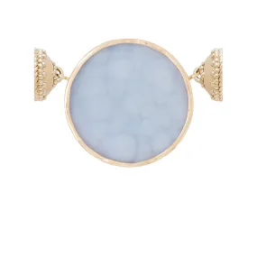 Small Blue Chalcedony Round Druzy 30mm Centerpiece