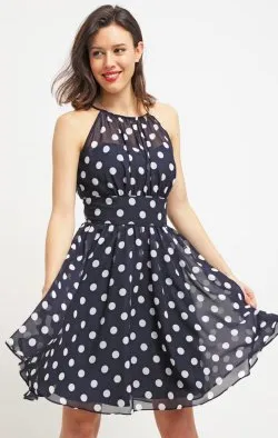 Spotted Navy Dress