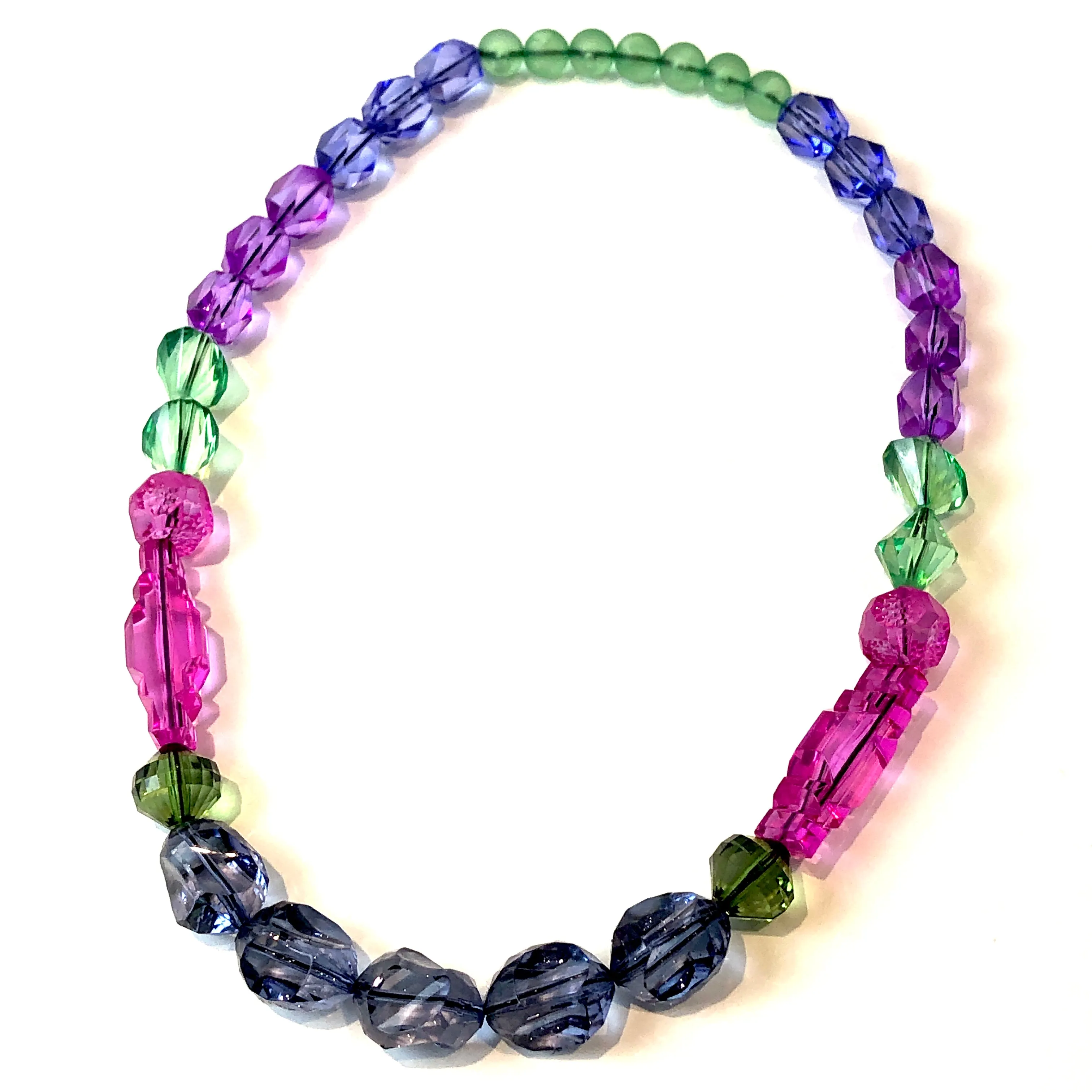 Spring Gems Lucite Stretch Bauble Necklace - Midi