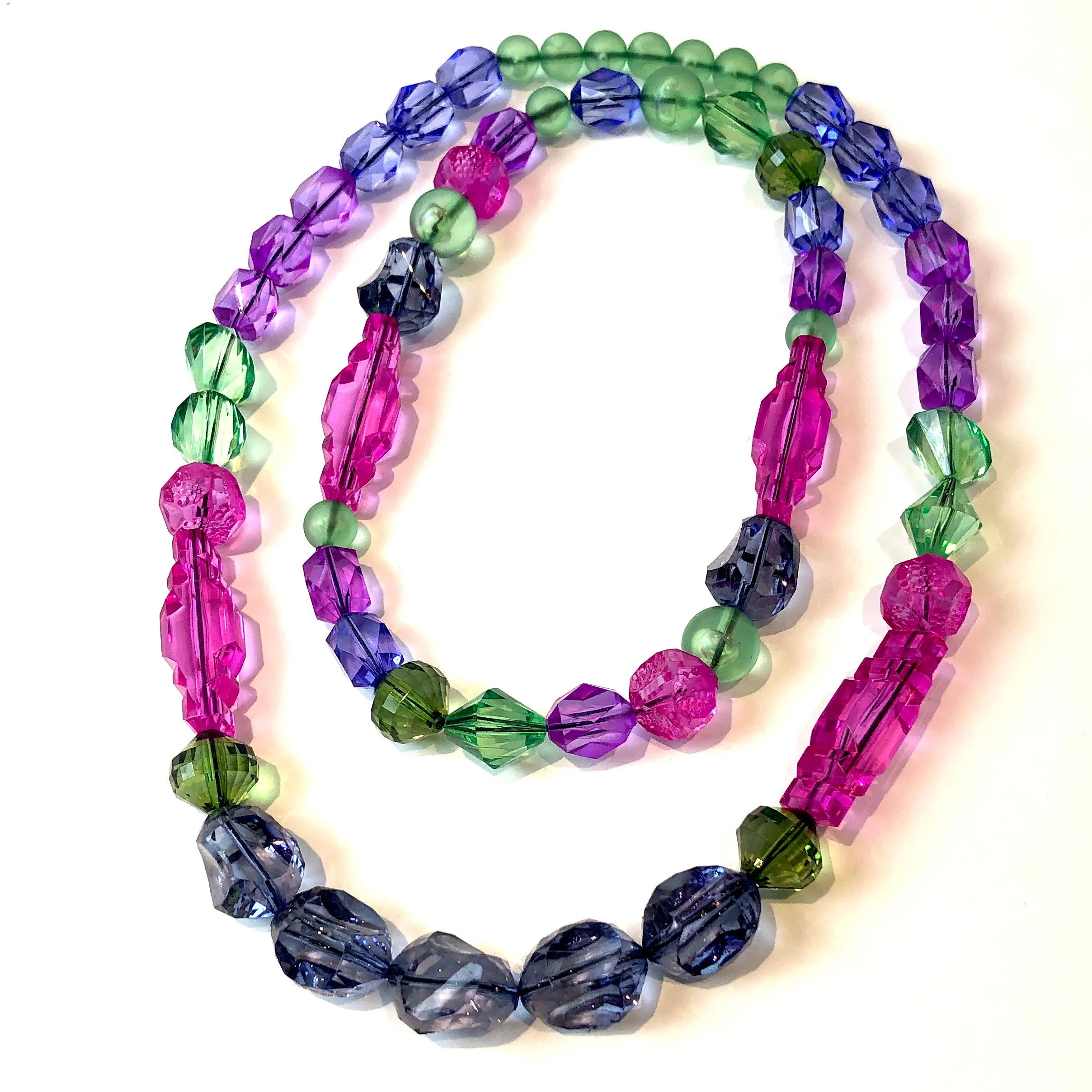 Spring Gems Lucite Stretch Bauble Necklace - Midi