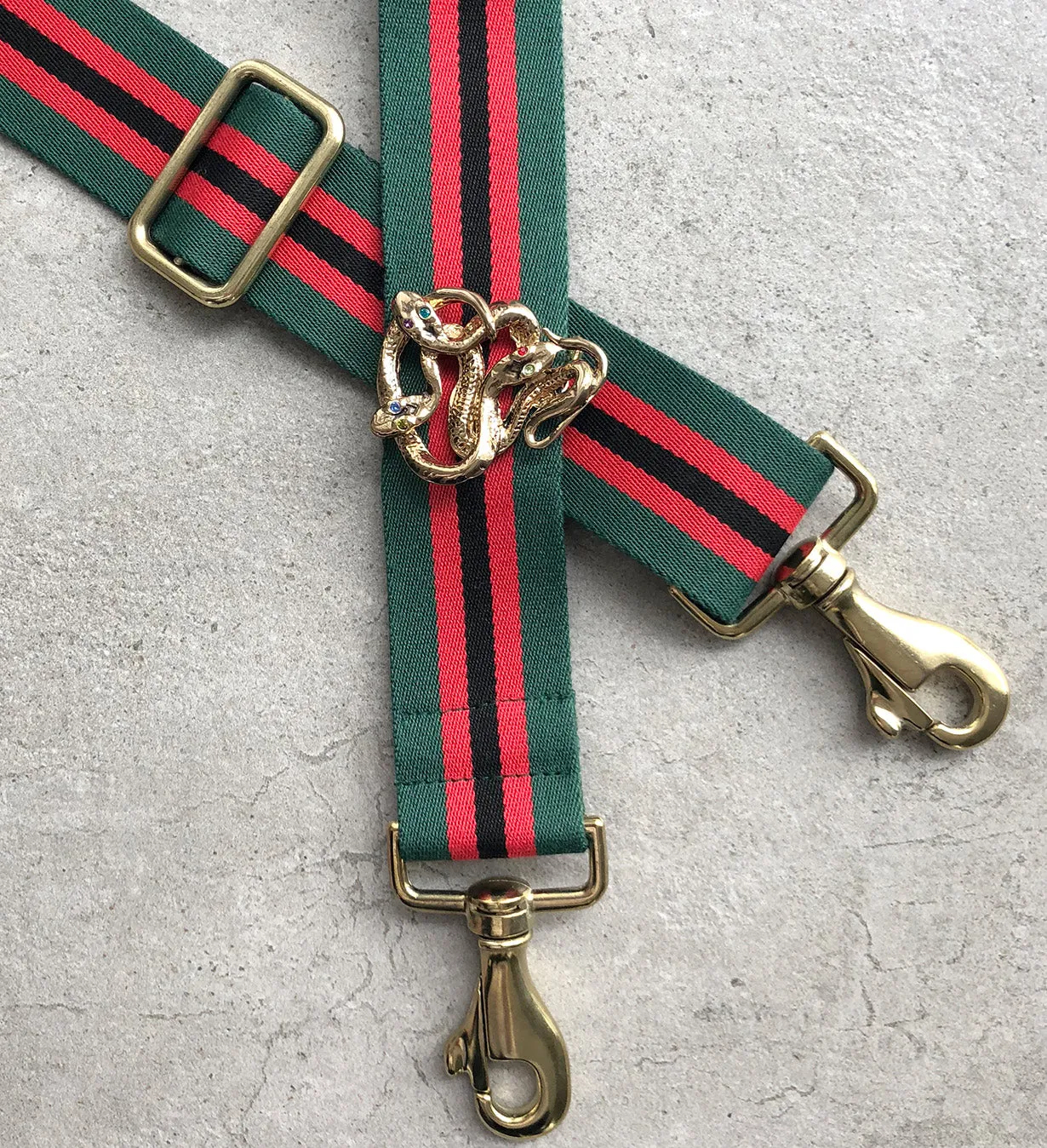 Strap 40 Snake Gold, Green/Red/Black