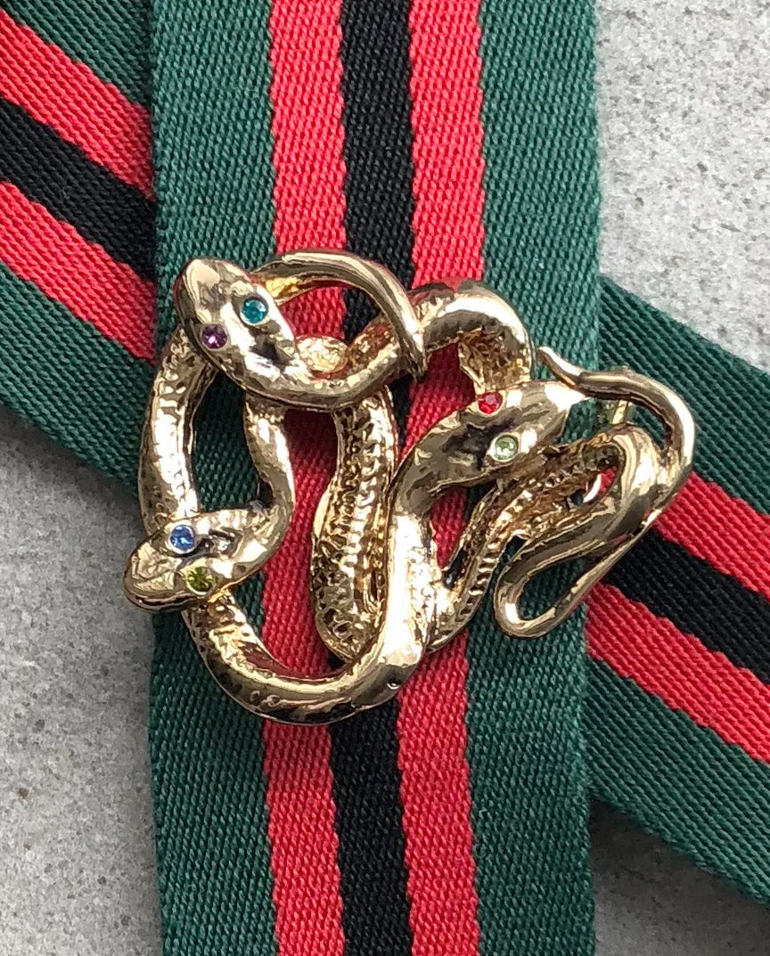 Strap 40 Snake Gold, Green/Red/Black