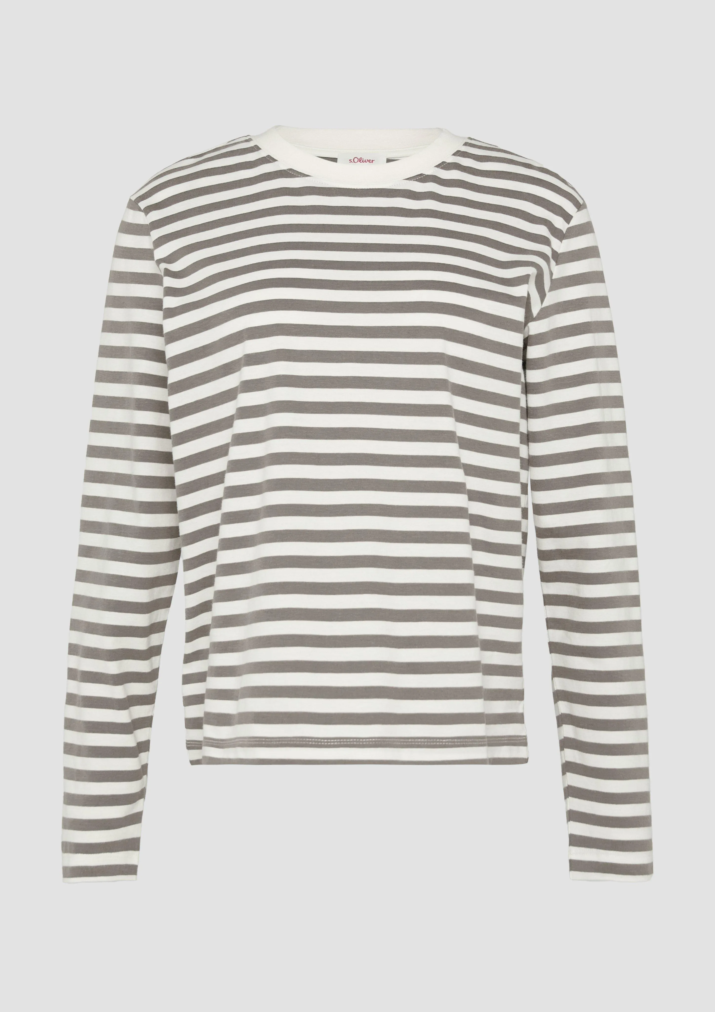 Striped long sleeve top in cotton jersey