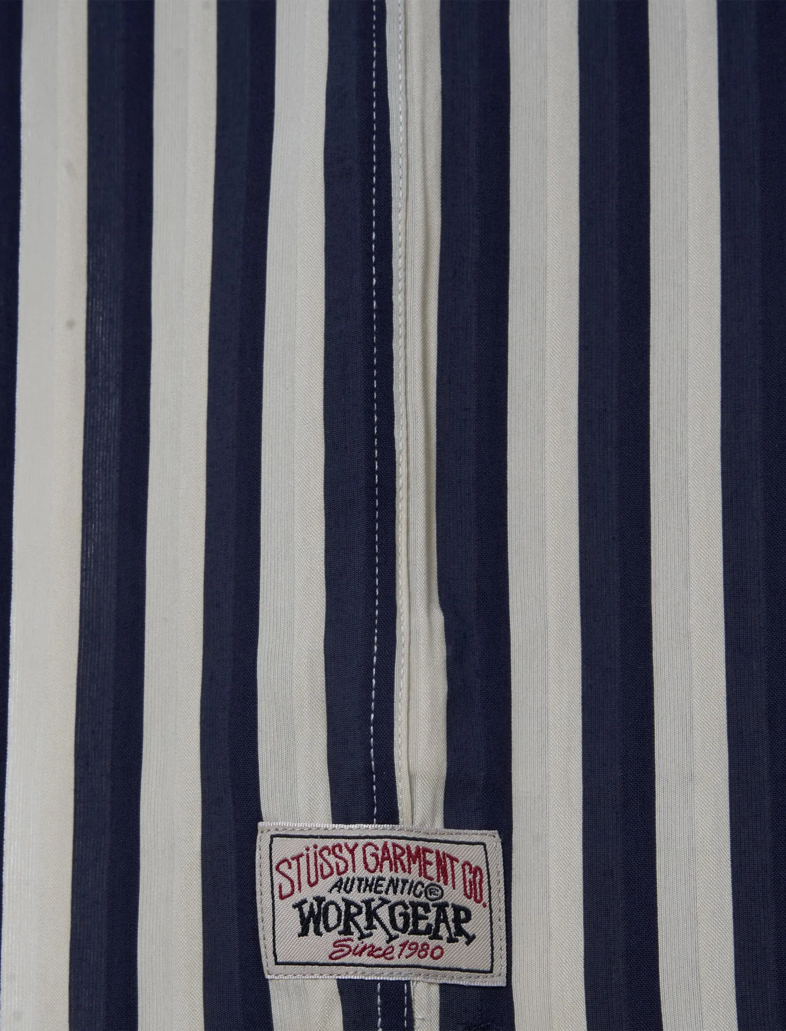 STÜSSY STRIPE SHIRT   NAVY