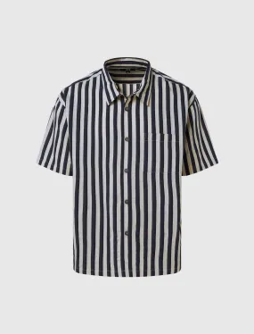 STÜSSY STRIPE SHIRT   NAVY