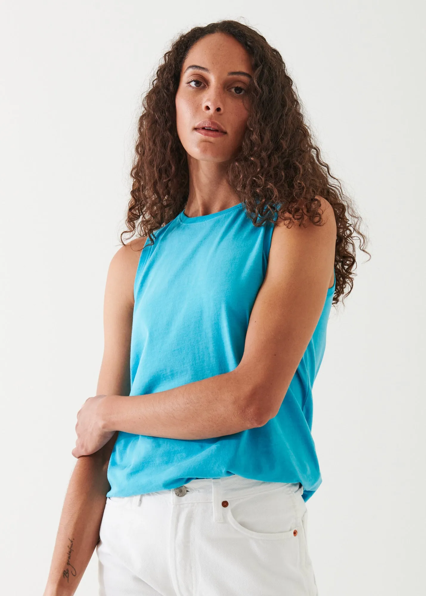 SUBLIME REACTIVE PIMA COTTON STRETCH BOYFRIEND TANK