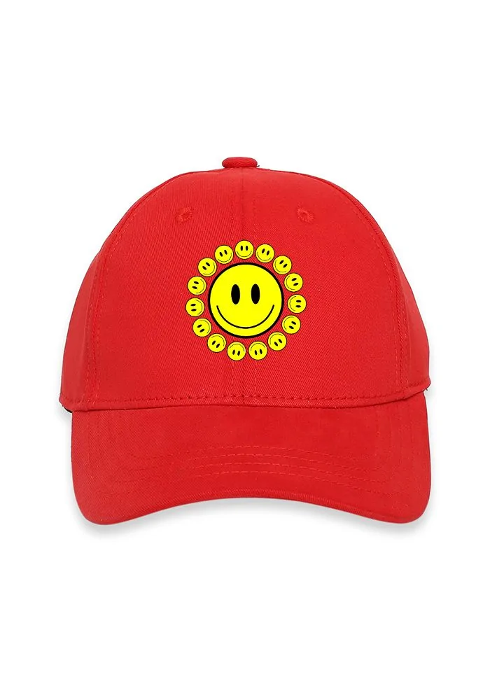 Sunflower Smiley Youth Baseball Cap