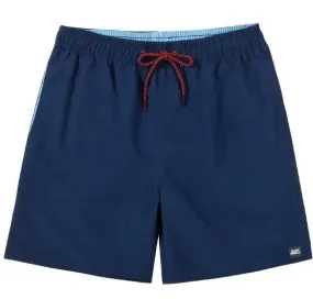 Surf World Elastic Navy Blue Volley Shorts - Navy