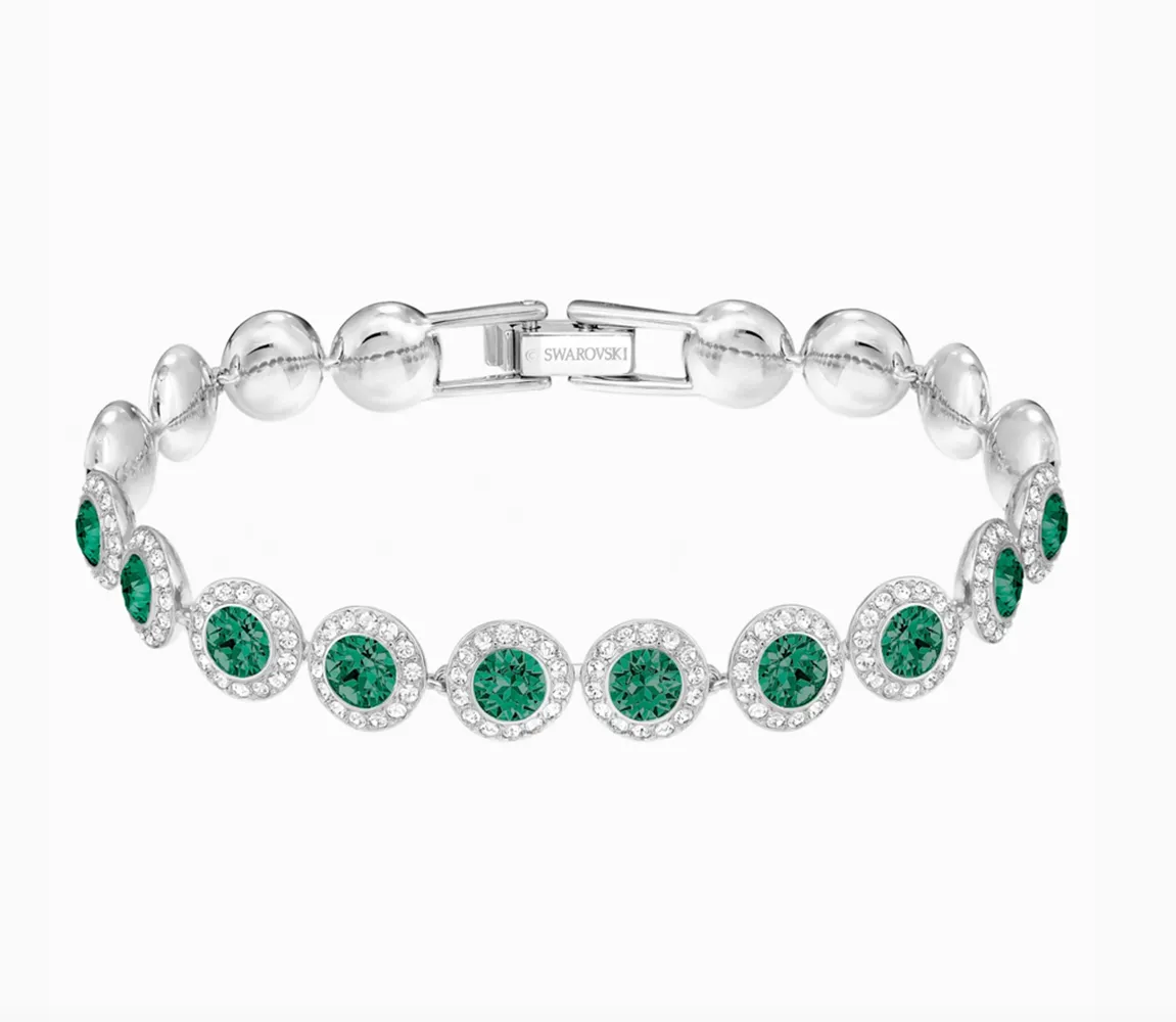 Swarovski ANGELIC BRACELET, Medium, Green, Rhodium -5646735