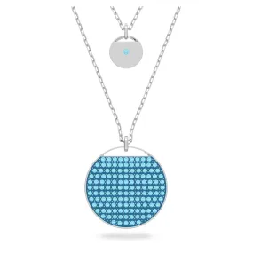 Swarovski Ginger layered pendant Blue, Rhodium plated -5642942