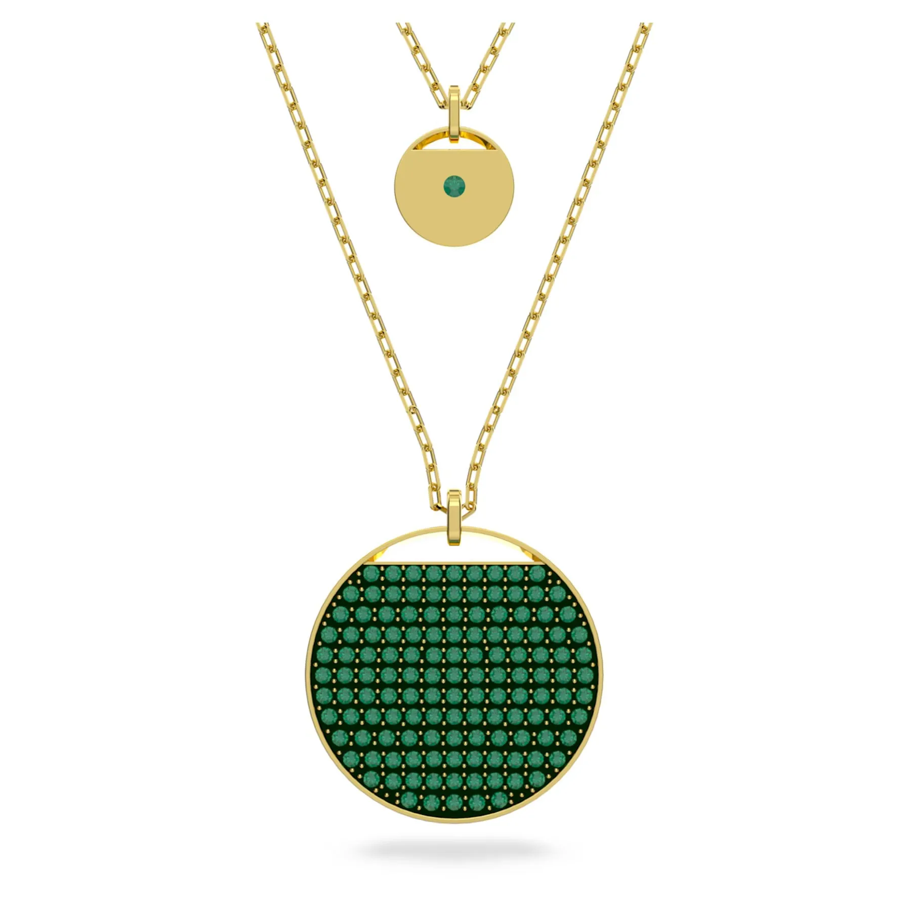 Swarovski Ginger layered pendant Green, Gold-tone plated -5642947