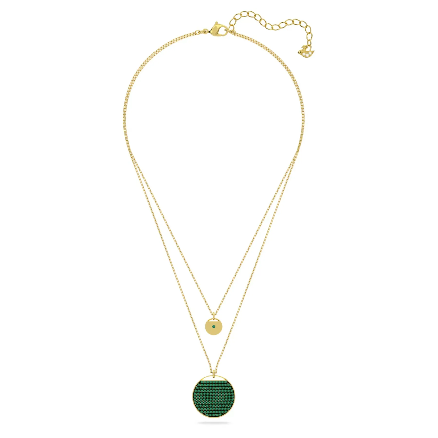 Swarovski Ginger layered pendant Green, Gold-tone plated -5642947