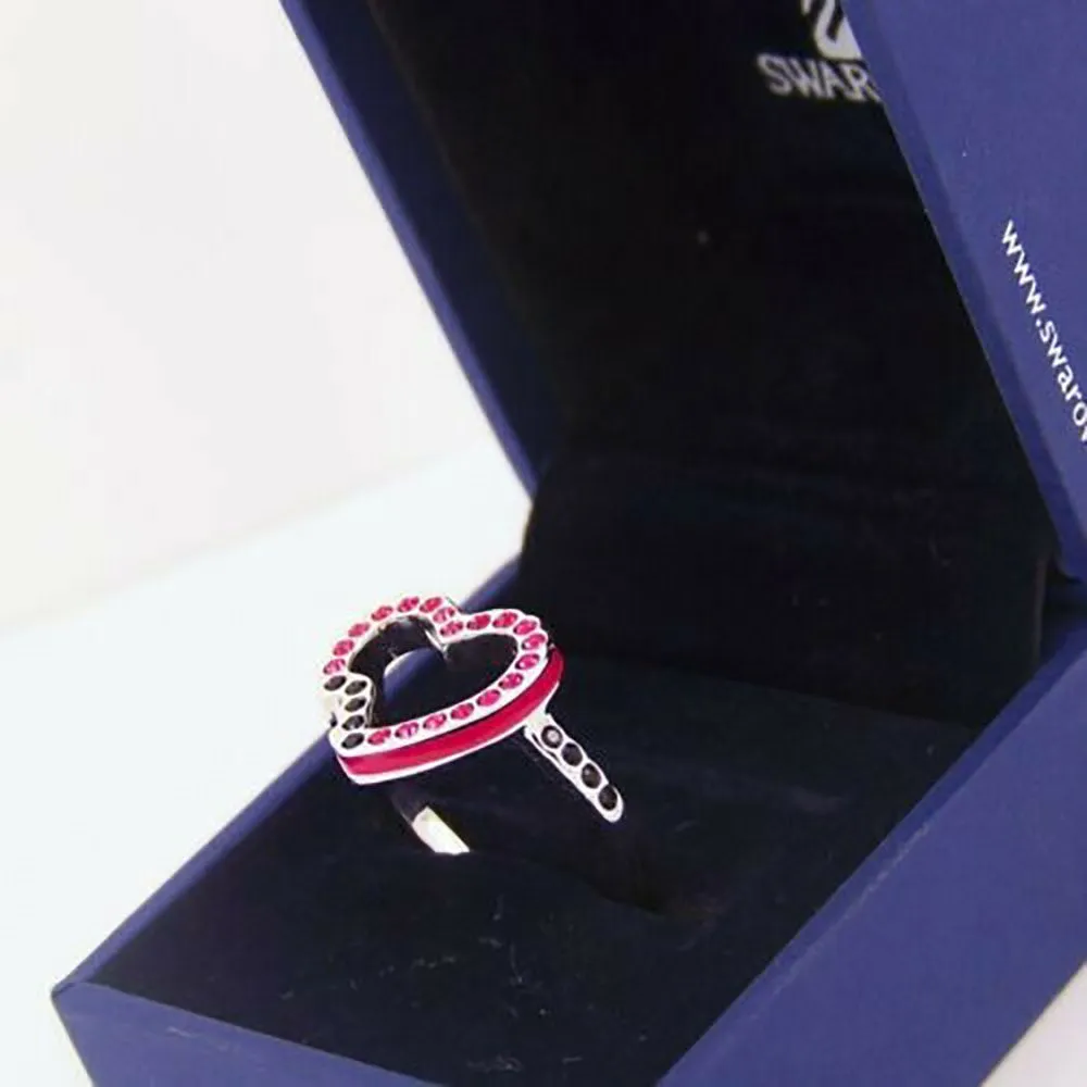 Swarovski HELLO Ring Pink Heart Shape