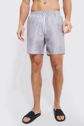 Tall Dragon Print Swim Shorts | boohooMAN UK