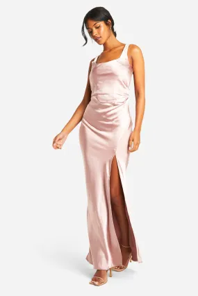 Tall Satin Square Neck Maxi Dress