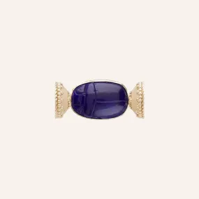 Tanzanite Blue Italian Glass Scarab Centerpiece