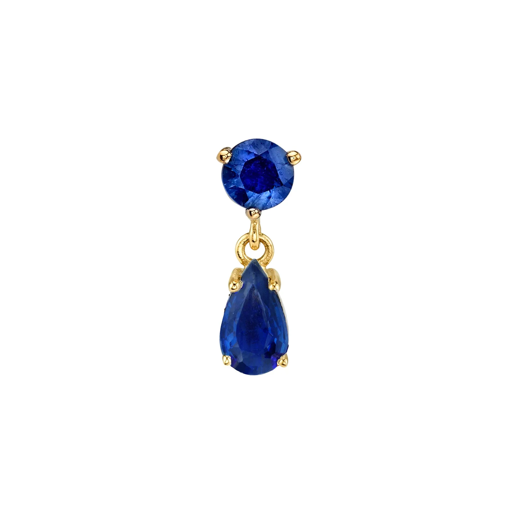 Teardrop Stud - Blue Sapphire / 14k Yellow Gold