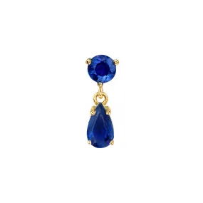 Teardrop Stud - Blue Sapphire / 14k Yellow Gold