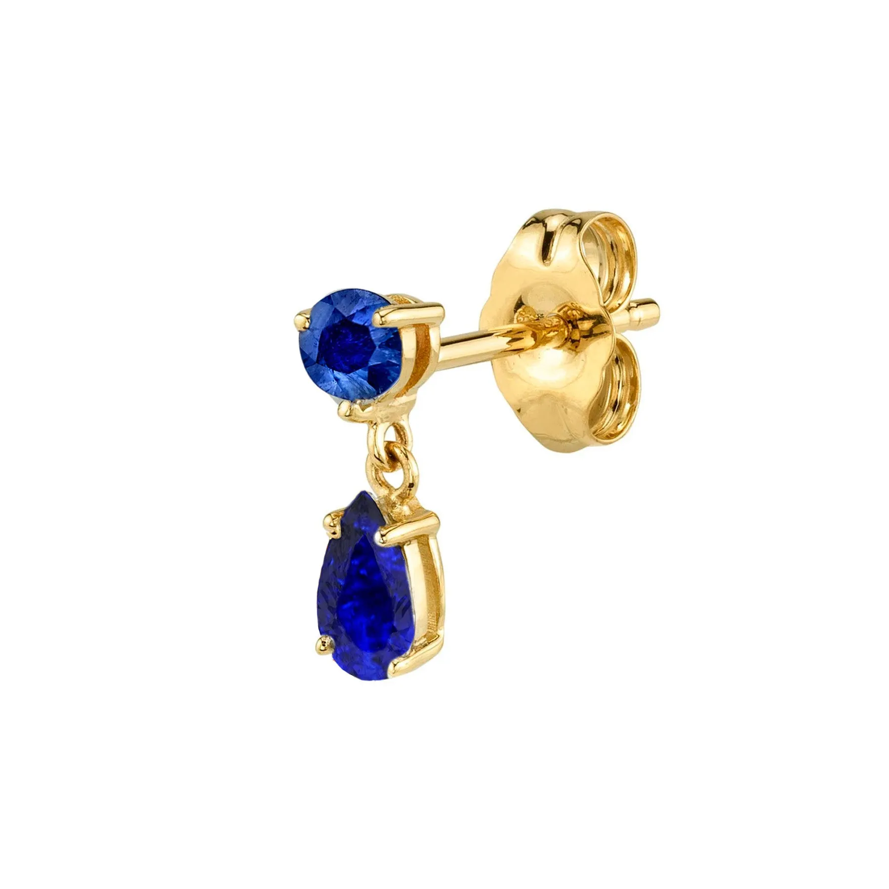 Teardrop Stud - Blue Sapphire / 14k Yellow Gold