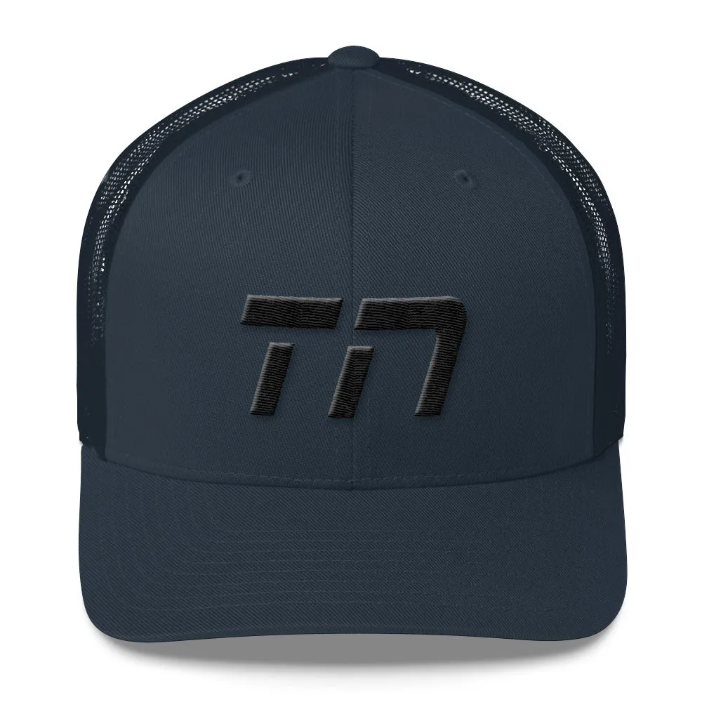 Tennessee - Mesh Back Trucker Cap - Black Embroidery - TN - Many Hat Color Options Available