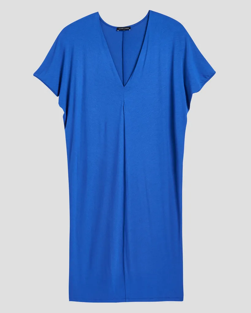 Teresa Liquid Jersey V-Neck Dress - Royal Blue