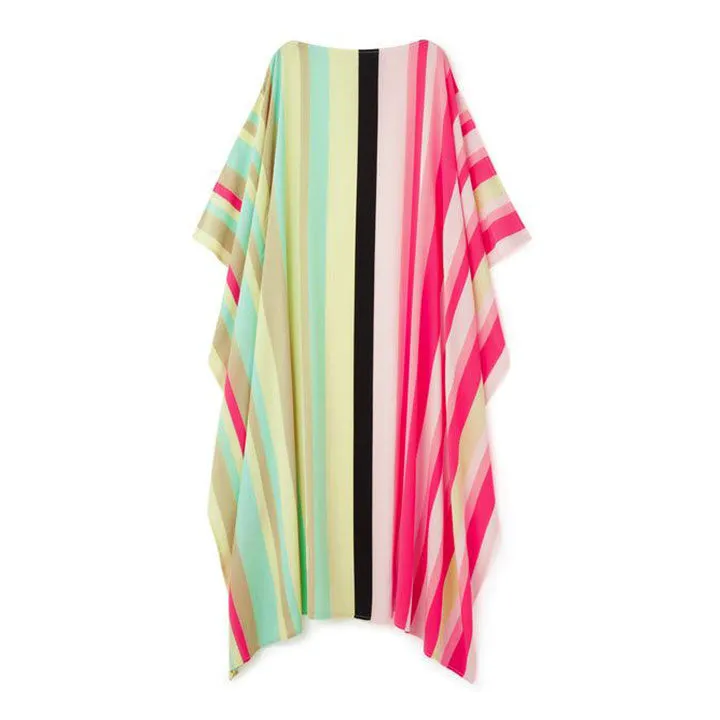 Timeless Glamour Geometric Stripes Silk Womens Kaftan KAF0040