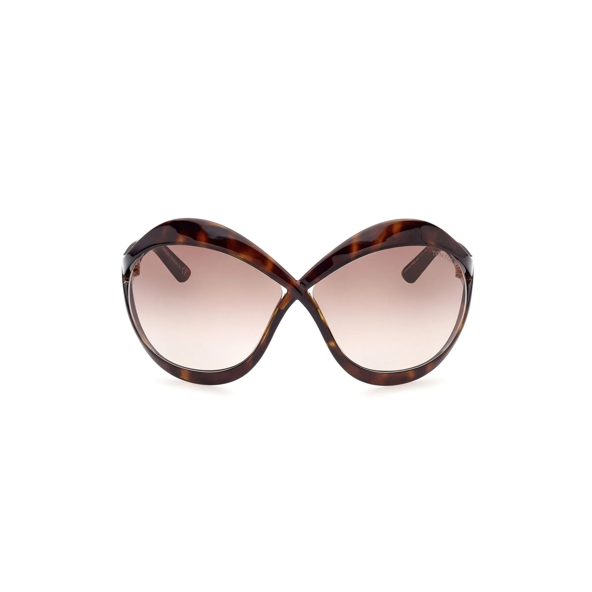 Tom Ford FT0902 Sunglasses Dark Havana / Gradient Brown Women's (S)