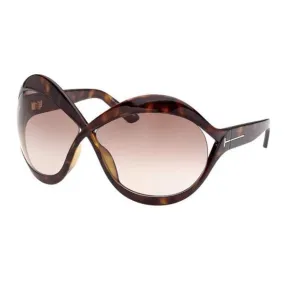 Tom Ford FT0902 Sunglasses Dark Havana / Gradient Brown Women's (S)