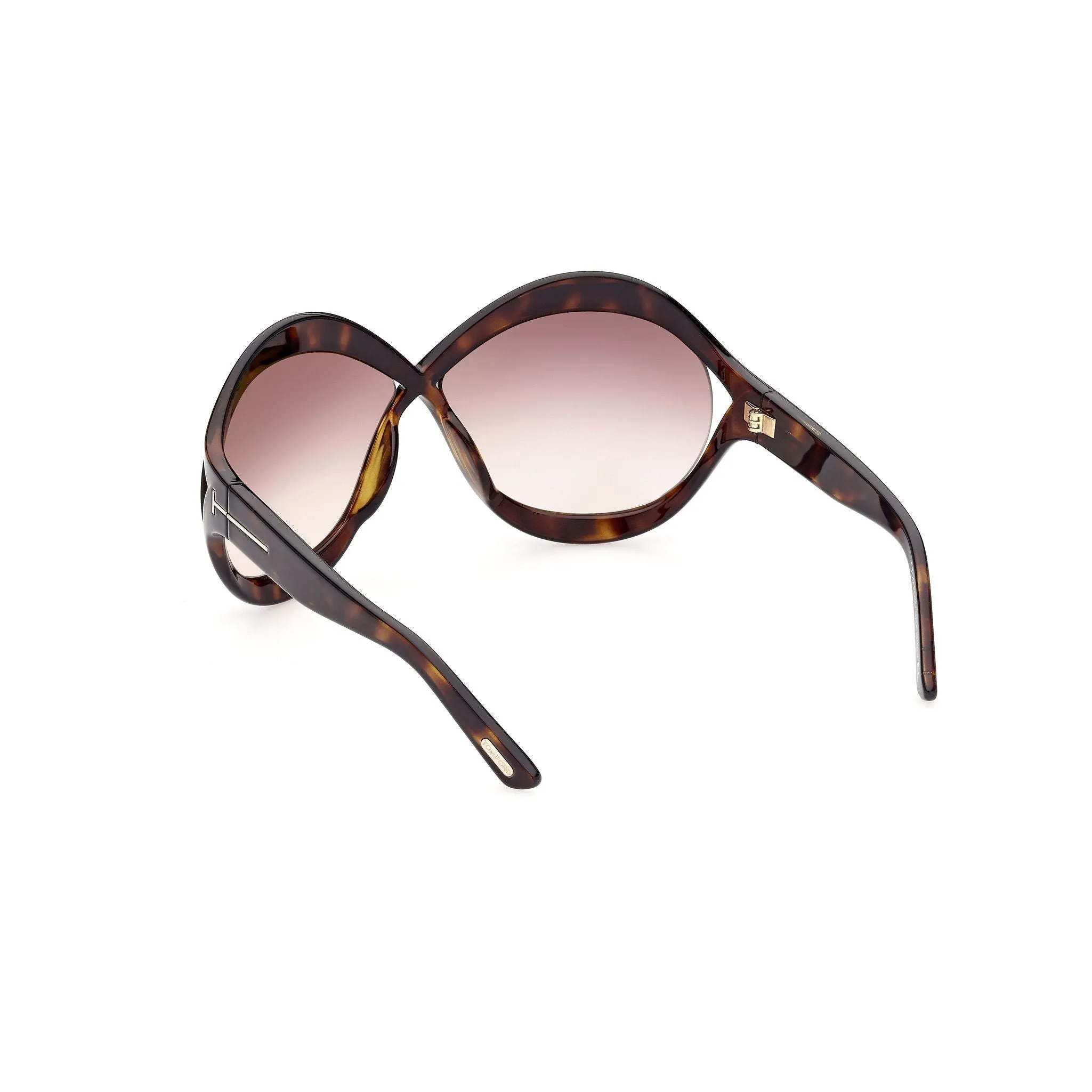 Tom Ford FT0902 Sunglasses Dark Havana / Gradient Brown Women's (S)