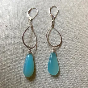 Tropical Blue Chalcedony Earrings