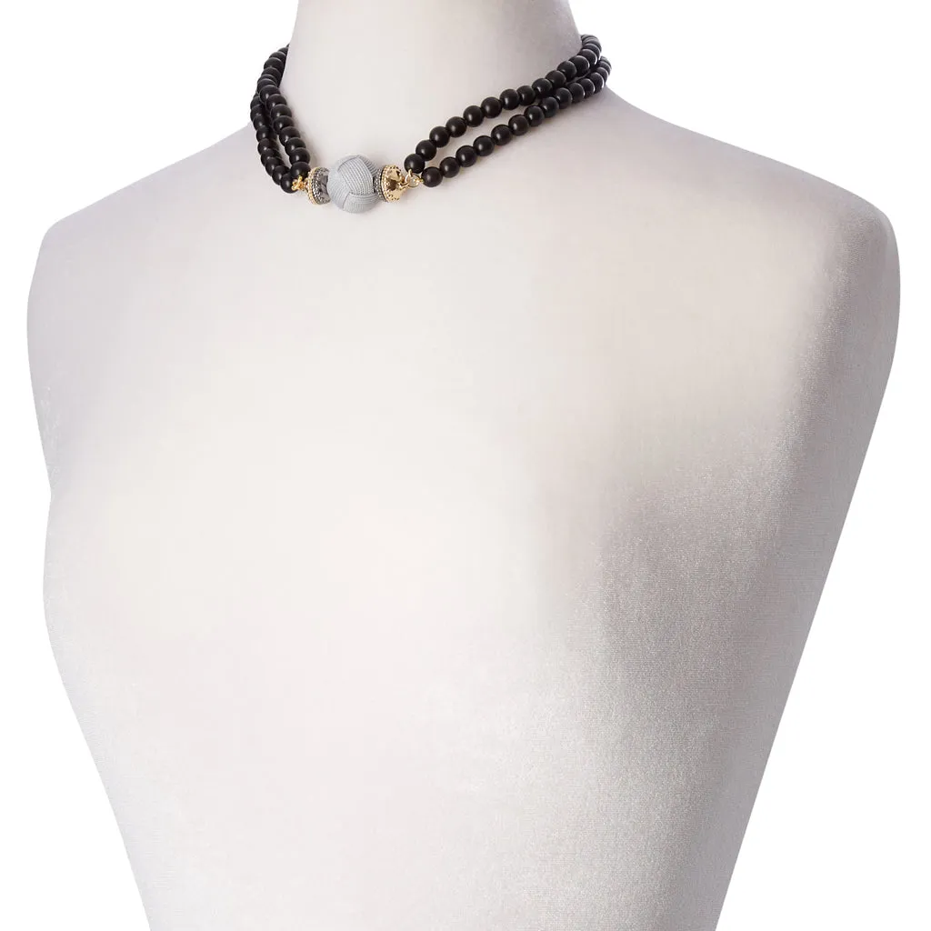 Victoire Black Ebony 8mm Double Strand Necklace