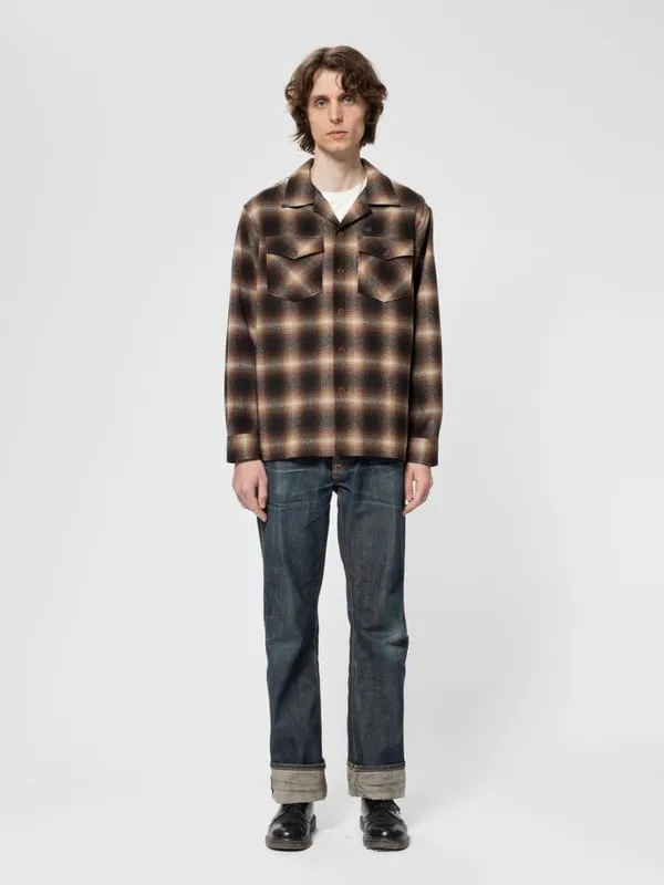 Vincent Shadow Check Shirt Brown/Beige