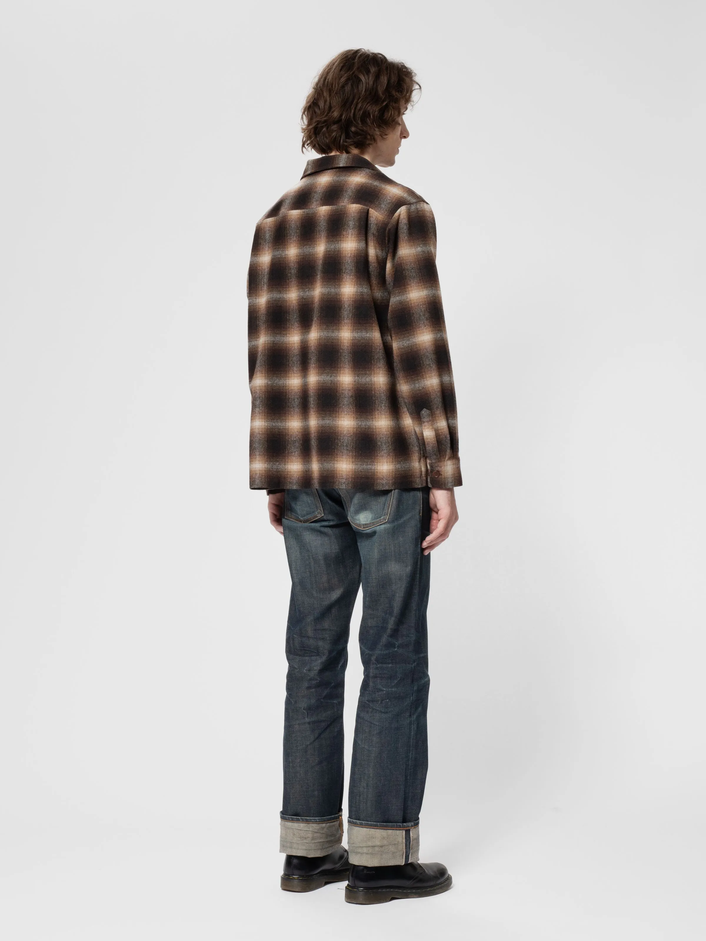 Vincent Shadow Check Shirt Brown/Beige